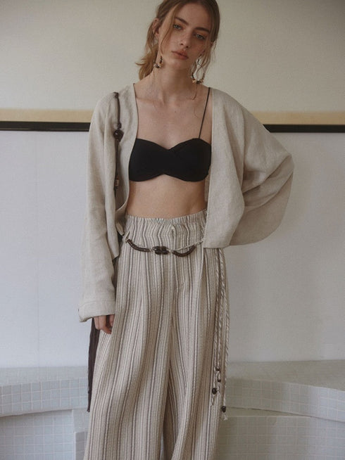 Eren Striped Linen Pants